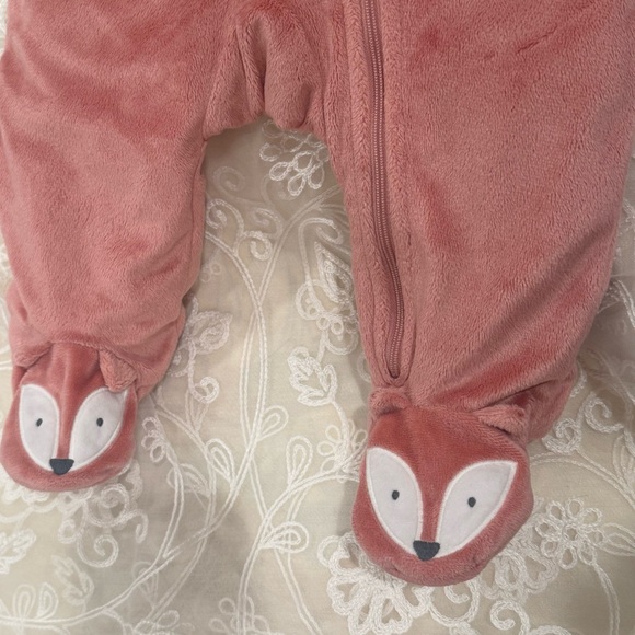 Cozy Pink Footies One Piece with Hood and Long Sleeves - Picture 4 of 7